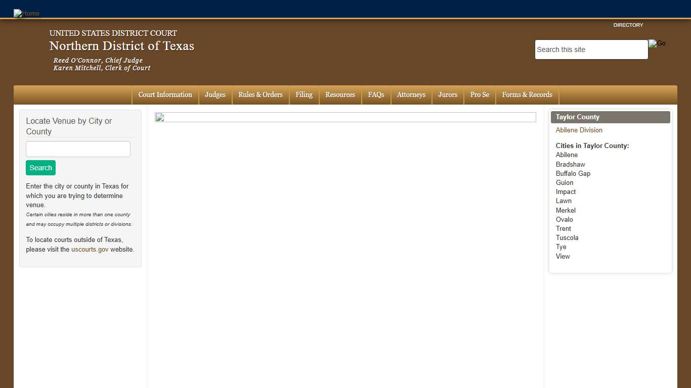 Taylor County | Northern District of Texas | United States District Court